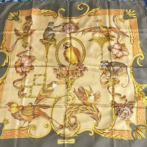 Salvatore Ferragamo Elegant Silk Scarf with Bird Motif
